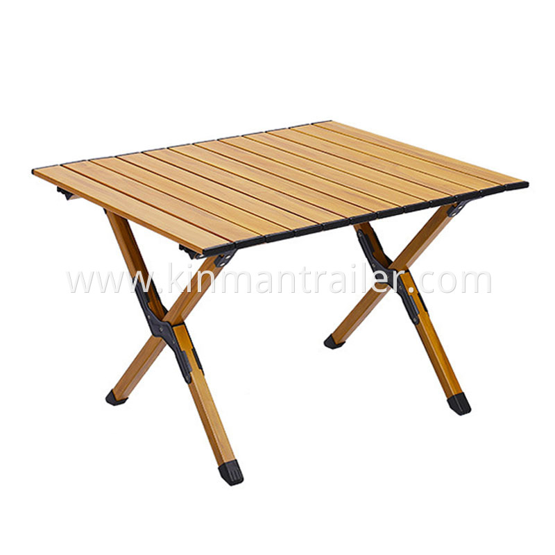 Small Size Wood Color Light Weight Aluminum Folding Camping Table